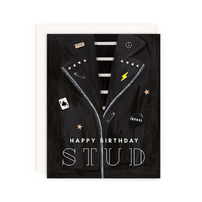 "Happy Birthday Stud" Card, Jollity & Co