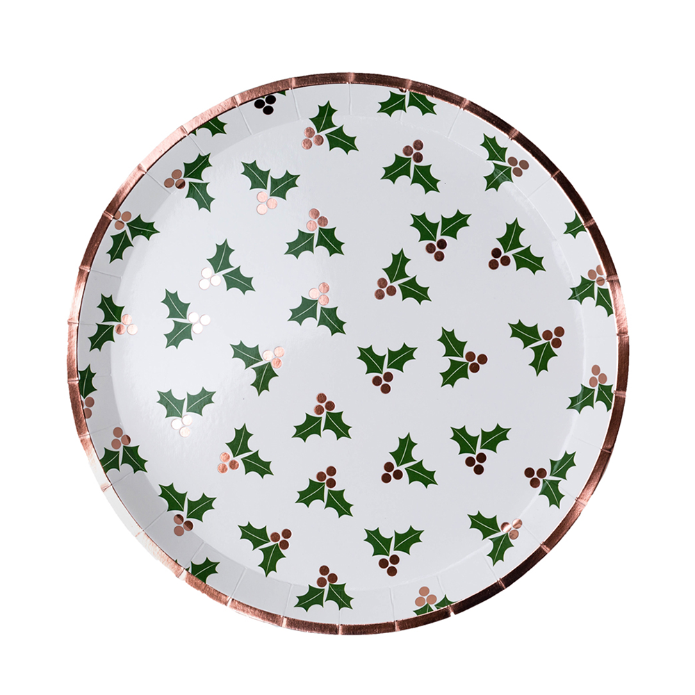 Holly Jollity Holly Print Dinner Plates from Jollity & Co 