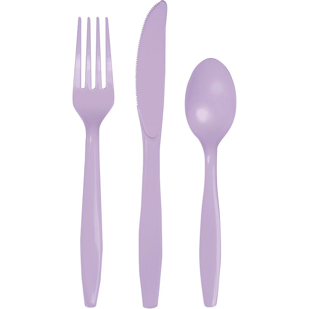 Lavender Plastic Flatware, Jollity Co.