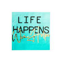 "Life Happens Wine Helps" Witty Cocktail Napkins from Jollity & Co