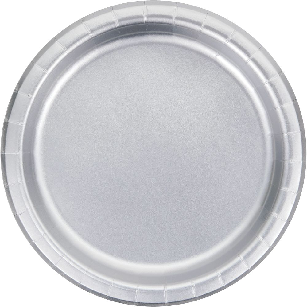 Metallic Silver Plates - 2 Size Options, Jollity Co.