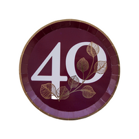 Milestone Mauve 40th Dessert Plates from Jollity & Co