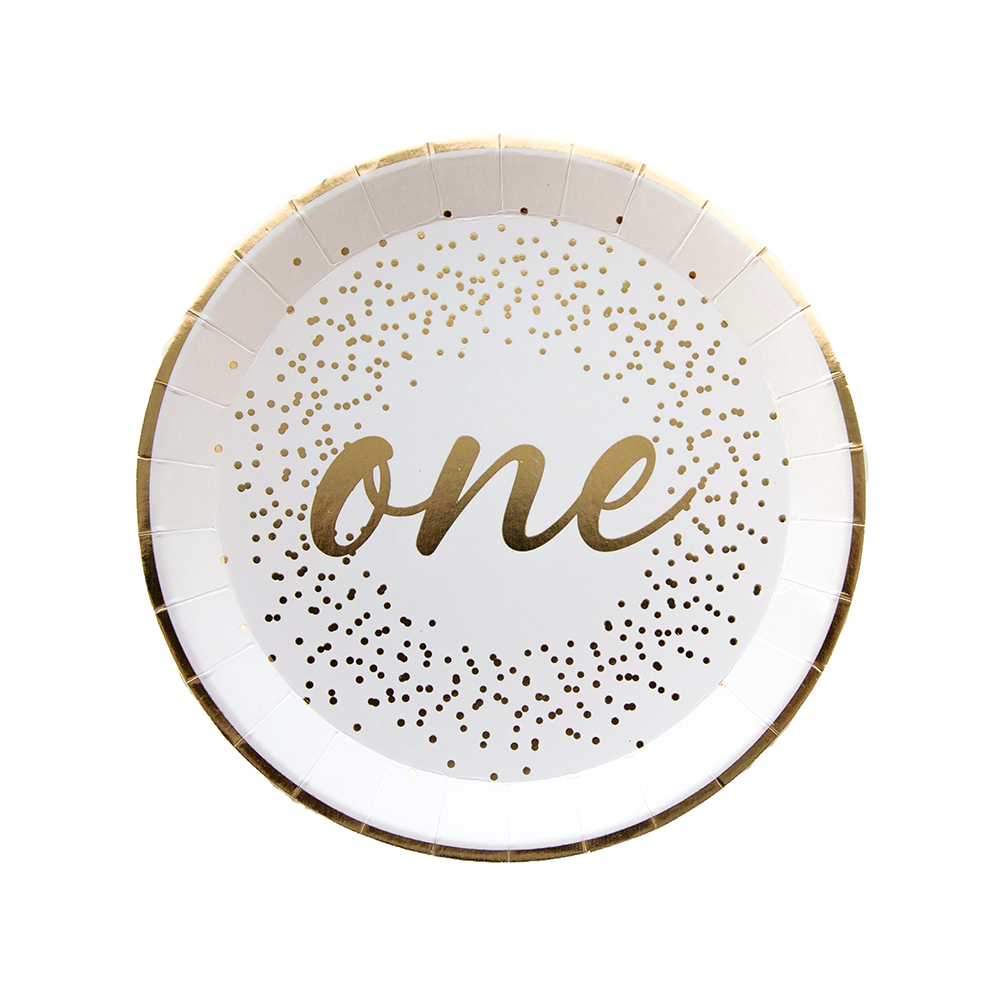 Milestone White Onederland Dessert Plates from Jollity & Co