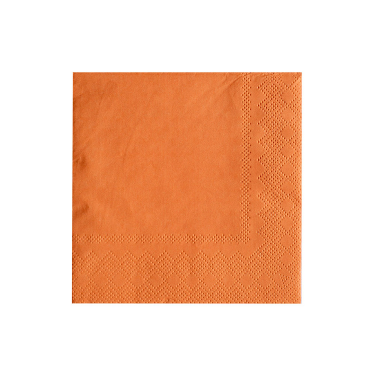 Solid apricot cocktail napkin on a white background.