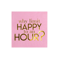 "Why Limit Happy to an Hour?" Witty Cocktail Napkins from Jollity & Co