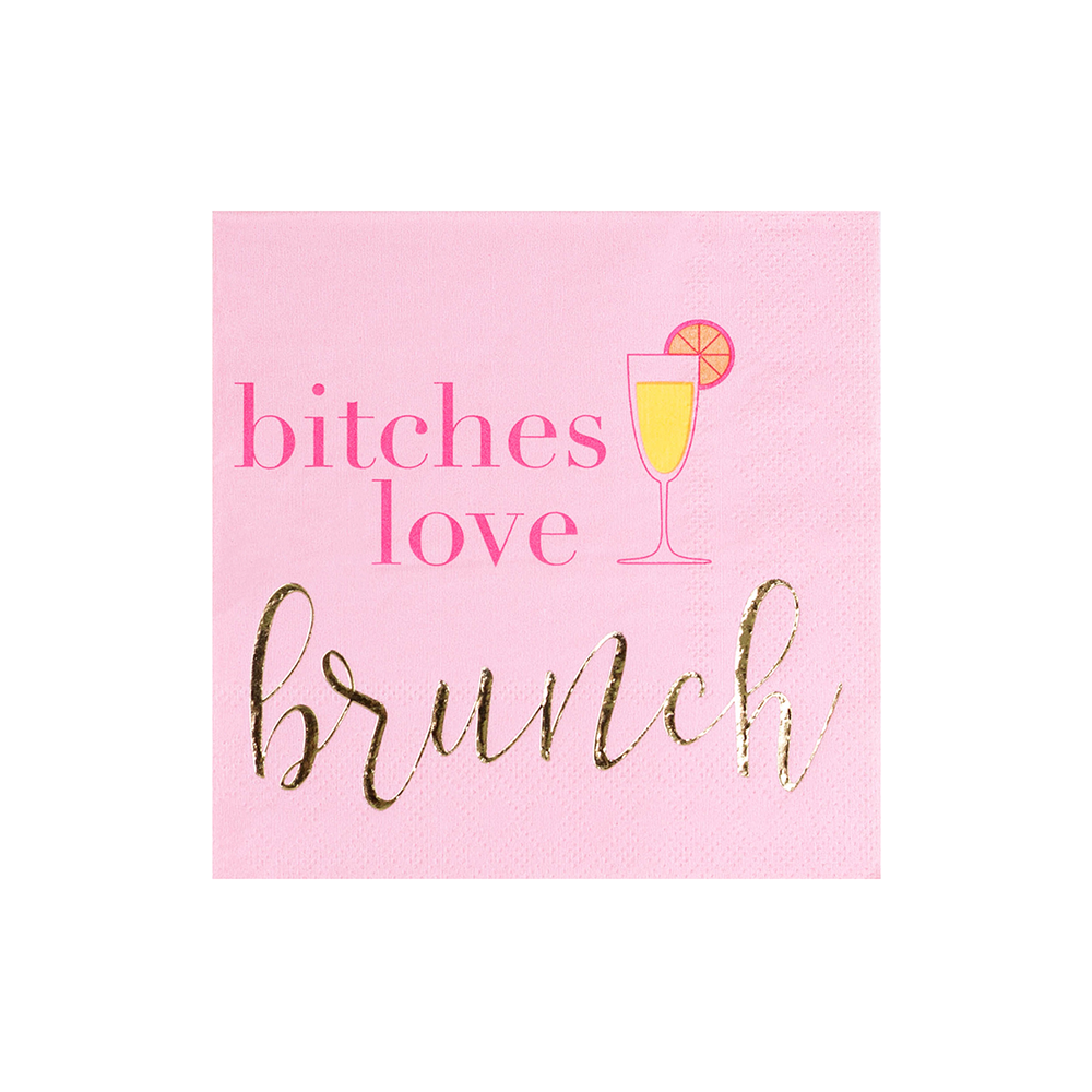 "Bitches Love Brunch" Witty Cocktail Napkins from Jollity & Co