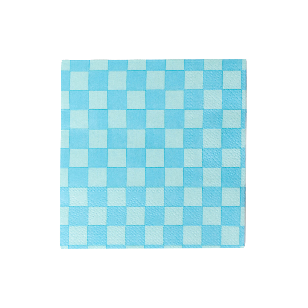 Check It! Out of the Blue Check Cocktail Napkins