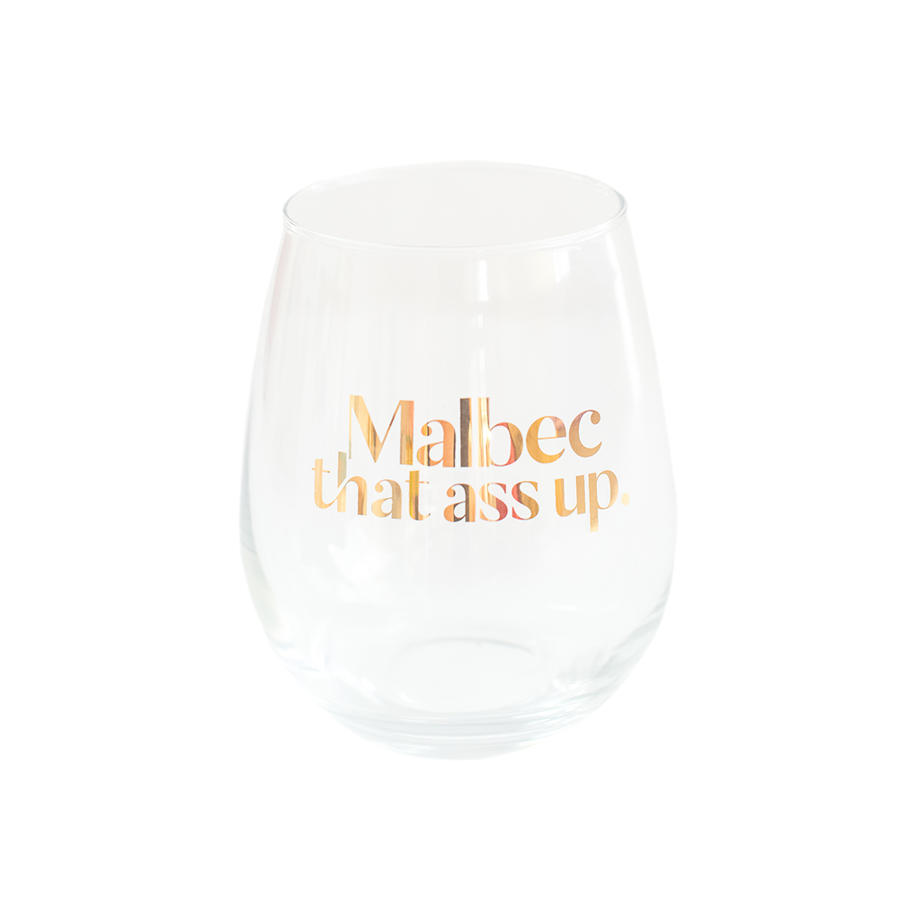 Witty "Malbec that ass up" Wine Glass, Jollity & Co.