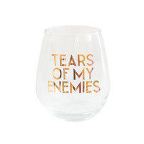 Witty "Tears of My Enemies" Wine Glass, Jollity & Co.