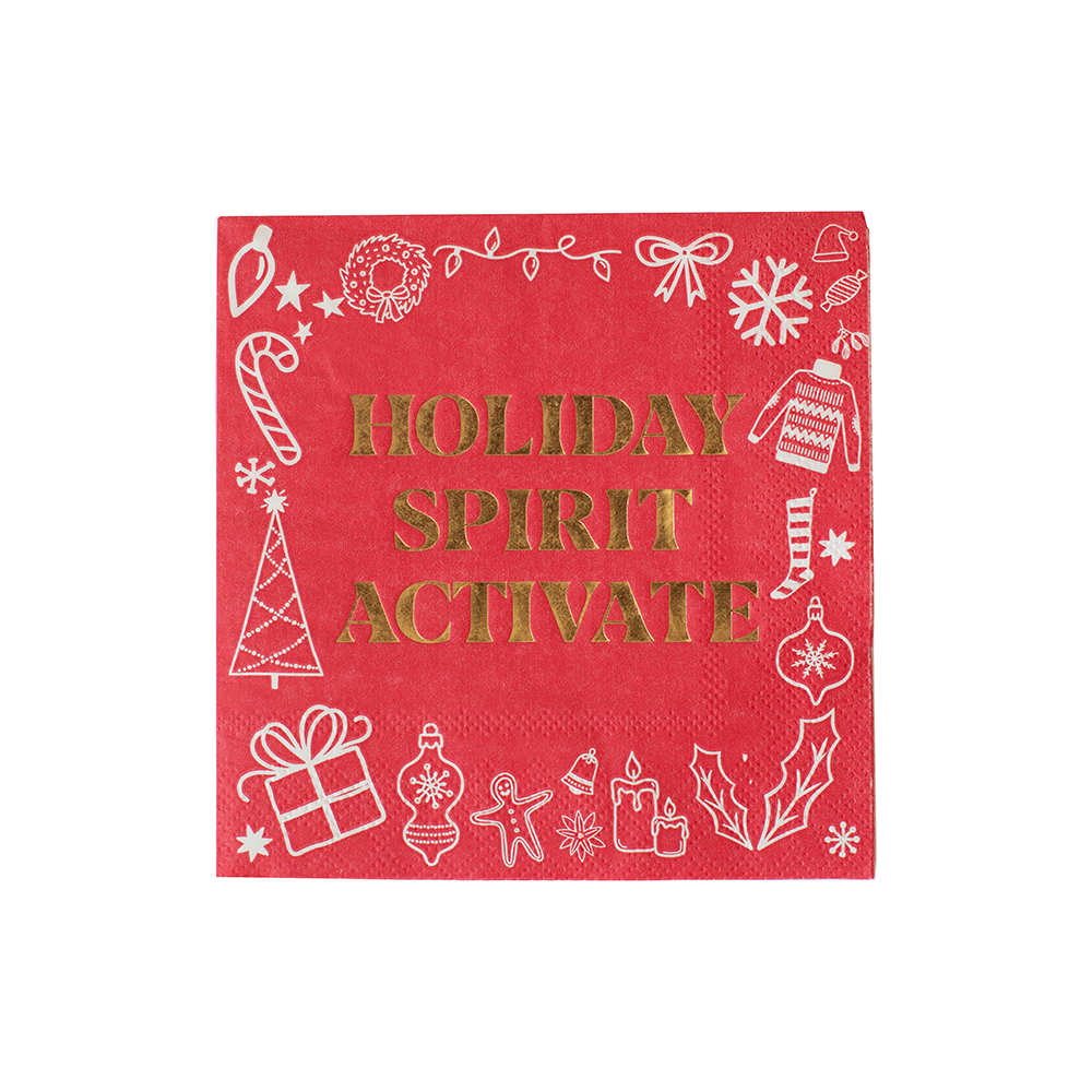 "Holiday Spirit Activate" Cocktail Napkins, Jollity & Co.