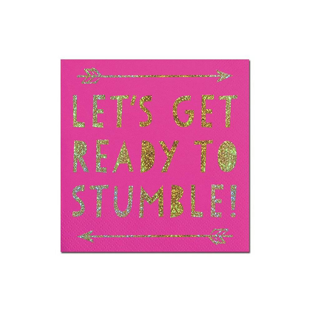 "Let's Get Ready to Stumble" Cocktail Napkins, Jollity & Co