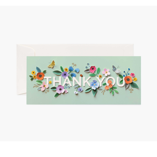 "Thank you" Floral Greeting Card, Jollity & Co 