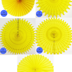 Yellow Paper Fans, 5 Sizes
