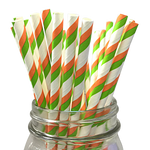 Multi-Colored Striped Paper Straws - 7 Color Options