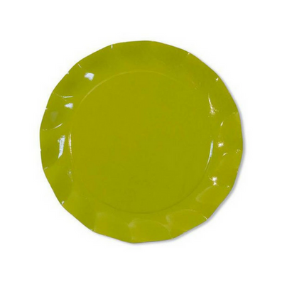 Lime Green Ruffled Paper Plates - 4 Size Options