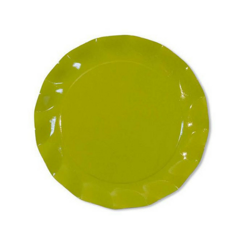 Lime green ruffled Plates