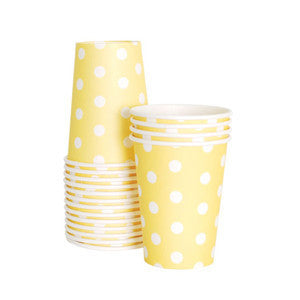 Yellow with White Polka Dot Cups