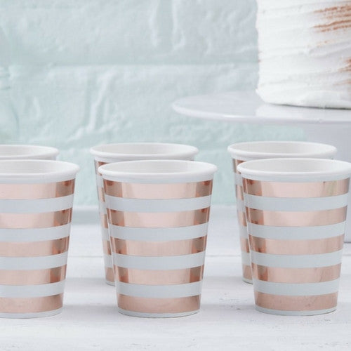 Mint and Rose Gold 9 oz Cups