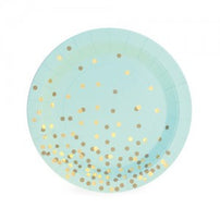 Mint Confetti Plates