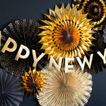 "Happy New Year Banner" Gold Metallic 