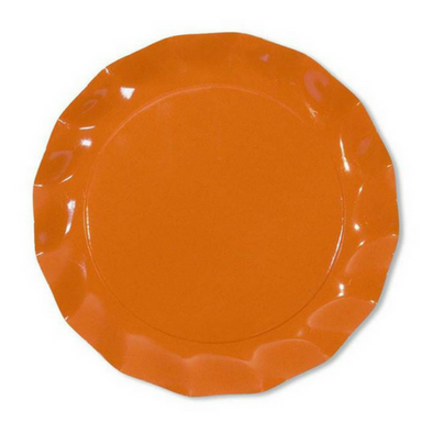 Orange Ruffled Paper Plates - 5 Size Options