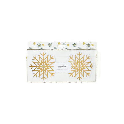 White and Gold Foiled Snowflake Banner