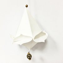 White Origami Diamond Fringed Ornament