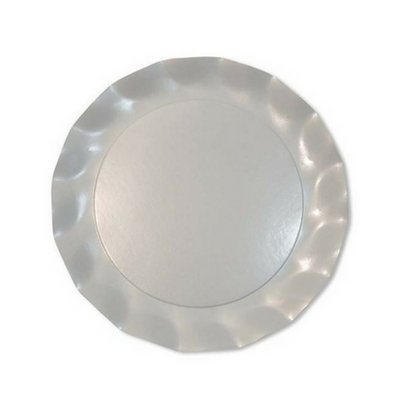 Pearly White Ruffled Paper Plates - 5 Size Options