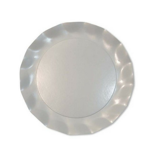 Pearl White ruffled Plates'
