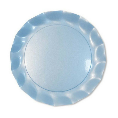 Pearly Blue Ruffled Plates