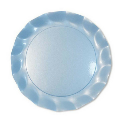 Pearly Blue Ruffled Paper Plates - 5 Size Options