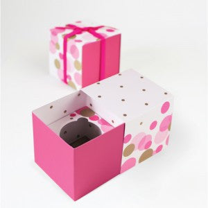 Pink & Gold Polka Dots - Cupcake Box