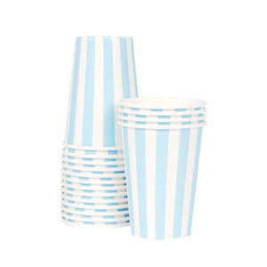 Light Blue Stripe Cups