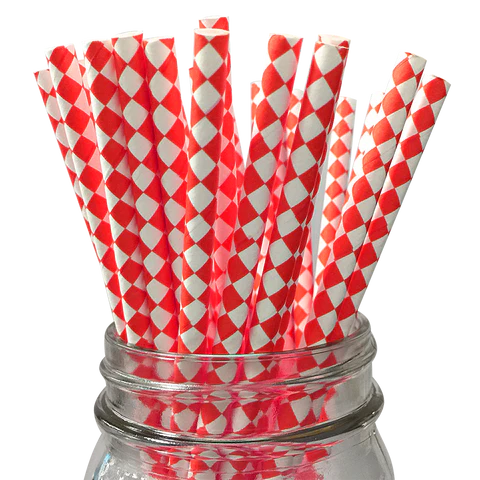 Harlequin Paper Straws, 9 Color Options