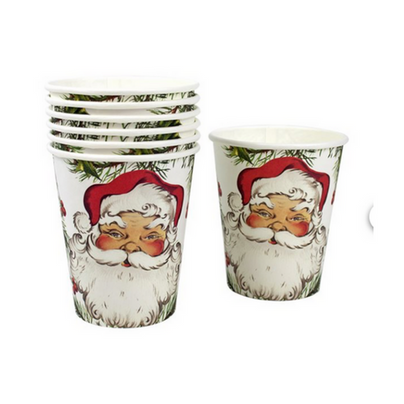 Santa Botanical 9 oz Cups