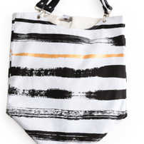 Striped Brush Stroke Expandable Tote Bag