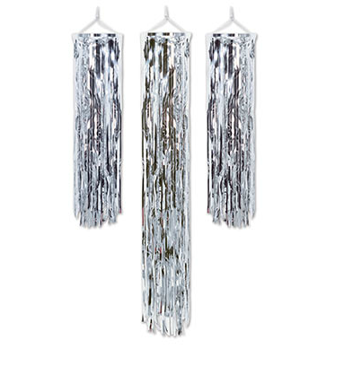 Mini Metallic Column Streamers silver