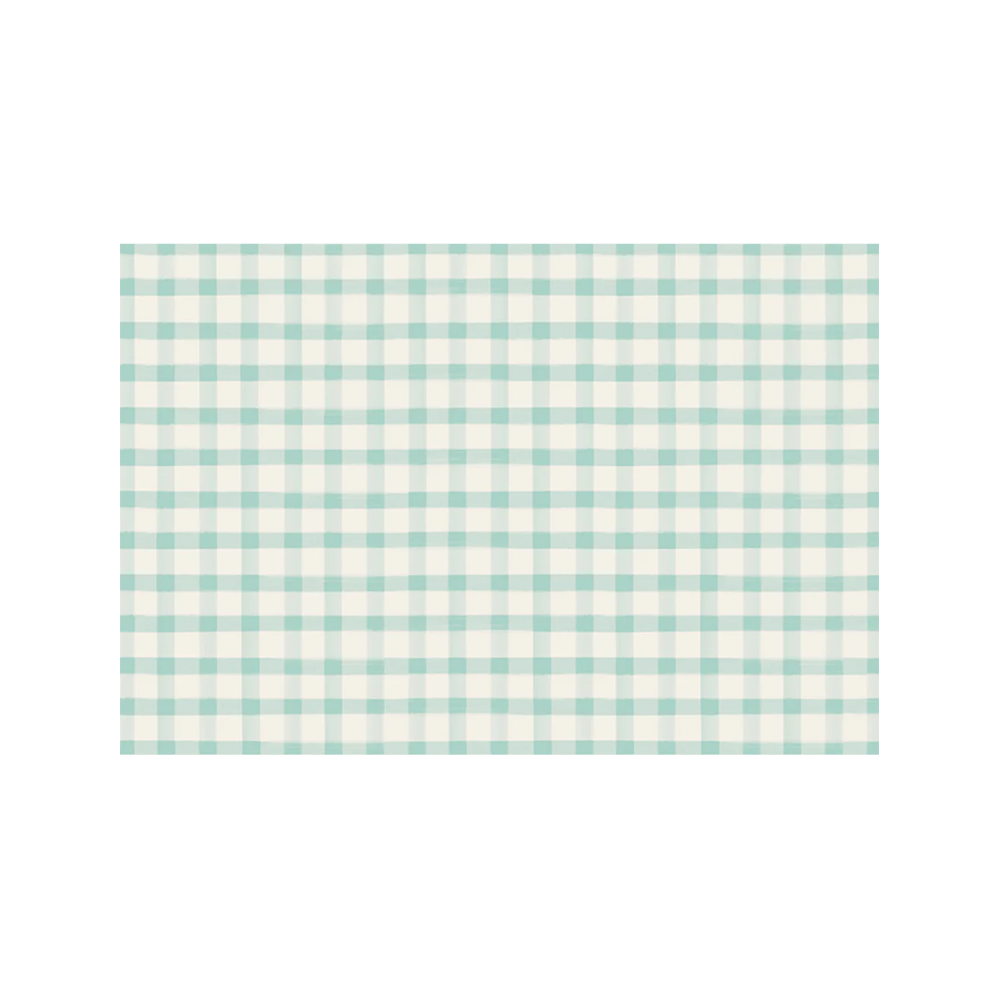Seafoam Painted Check Placemats, Jollity & Co