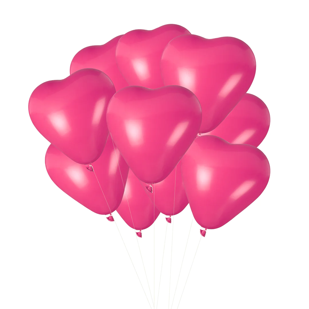 11" Latex Heart Balloon Bundle - Dark Pink, Shop Sweet Lulu