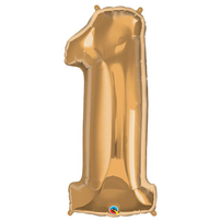 34" Number Balloons, Gold - 10 Options