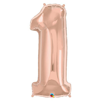 34" Number Balloons, Rose Gold - 10 Options