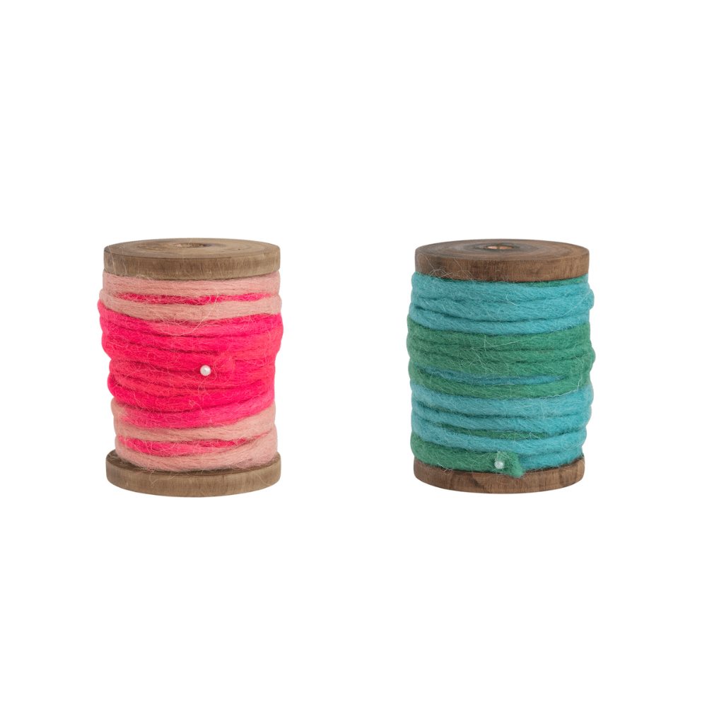 10 Yard Acrylic & Wool Cord on Wood Spoon, 2 Color Options - Shop Sweet Lulu