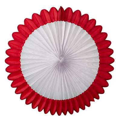 Deluxe Party Fan, 27" - Red & White