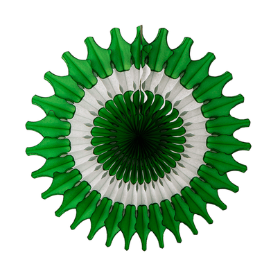 Deluxe Party Fan, 18" - Green & White Stripe