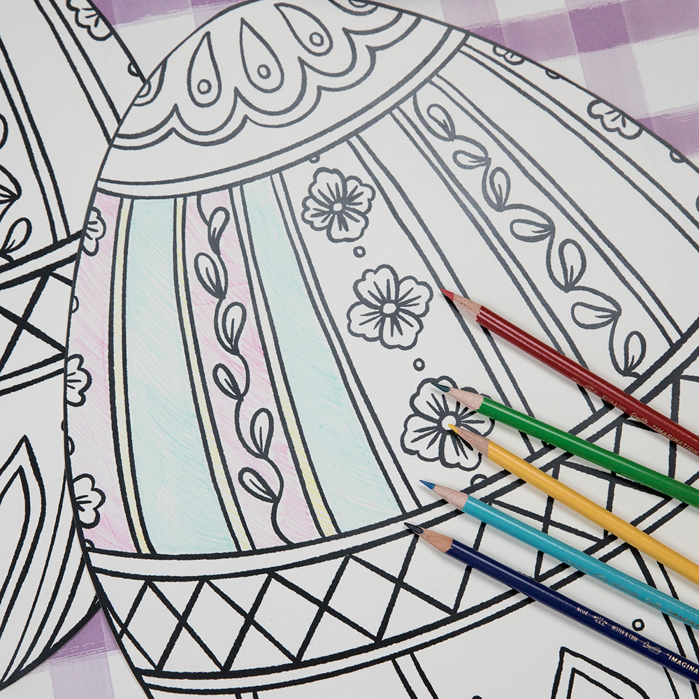 Die-Cut Coloring Easter Egg Placemats, Shop Sweet Lulu