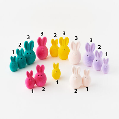 Flocked Bunny Egg - 5 Color Options