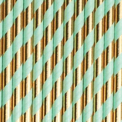 Foil Striped Paper Straws - 6 Color Options