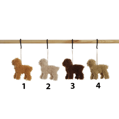 Furry Poodle Ornament - 4 Color Options