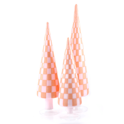 Glass Checker Tree Set - Coral