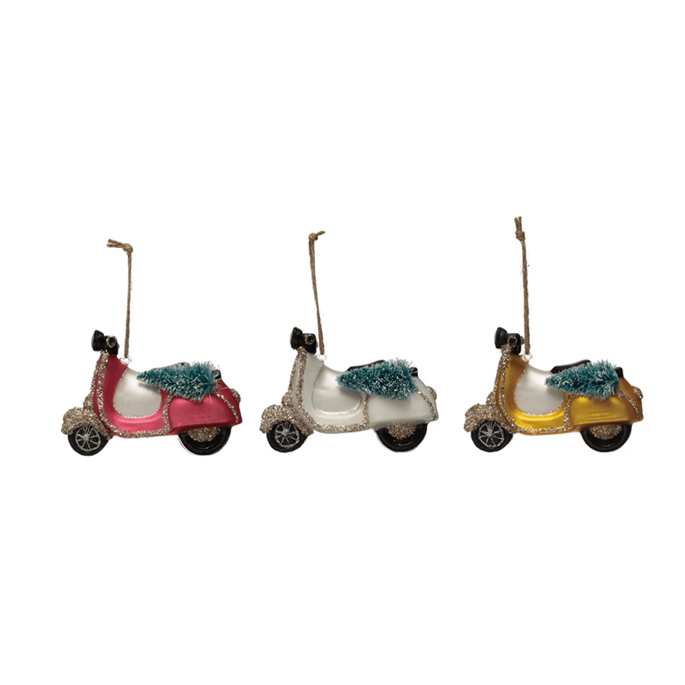 Glass Holiday Scooter Ornament - 3 Color Options, Shop Sweet Lulu